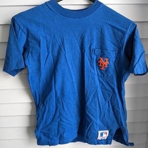 Vintage 1990s New York Mets t-shirt pocket embroidery by Nutmeg Sports